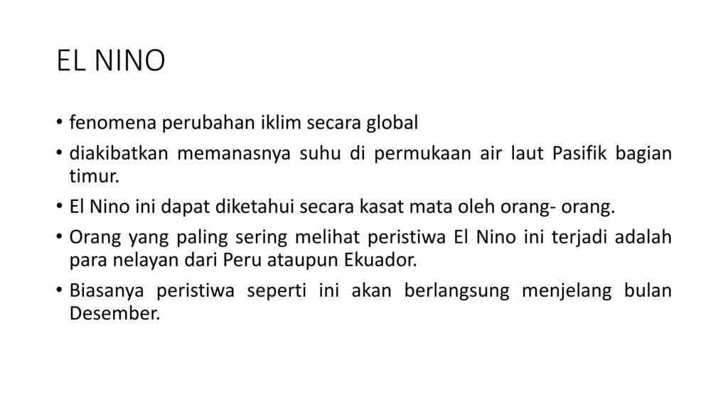 Peristiwa El Nino Dan La Nina